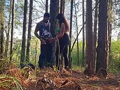Big black cock bone deepest in the woods with wife