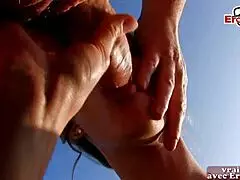 Slutty married mom from Europe wakes up to get a mouth and ass filled with jizz