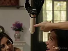 MILF shows her stepdaughter how to sexually pleasure a lesbian partner