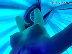Big tits European girl enjoying the sun and funny and naughty at the same time