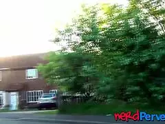 Um oral sex from a cute babe with some piercing at the point of view style