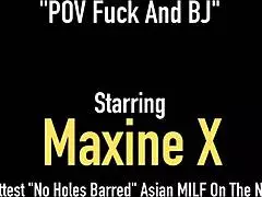 This truly Asian mommy Maxinex offers blowjob that ends in a cumshot
