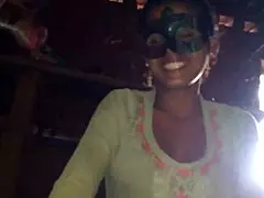 Home alone Indian MILF enjoys getting her big cock sucked