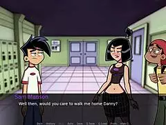 Erotic cartoon miniskirted blonde bombshell titted swollen