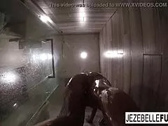 When this scene is over Jezebelle removes her white top and naked cabal displays her big tits and nice ass in solo masturbation