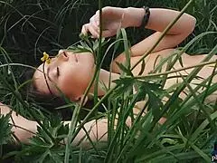 Big busted Canadian babe outdoors