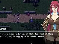The hot and wet mature mommy with red hair gets kinky in anime game