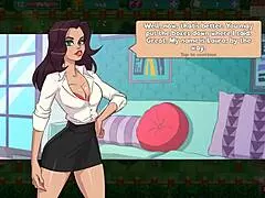 Cartoon game about masked brunetter mother and masked redhead mother