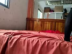 Teen latina gets interrupted by stepbrother wife