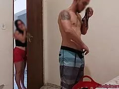 Brazilian MILF spanked by stepson