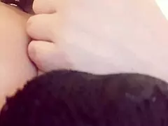 Lesbiian stepmom enjoys self-pleasure
