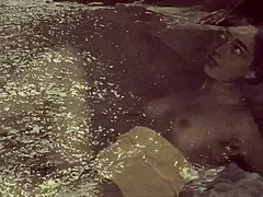 Milf mature turn into attractive blonde with hairy pussy and dress from the seventies