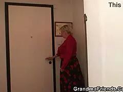 Old woman gets repaired by two men