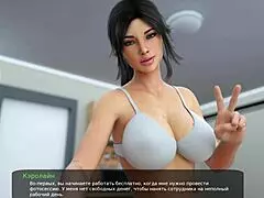 Milf in a lingerie gets a footjob and a blowjob in Milfy City 5