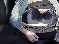 This one featured a mature slut flashing on the highway