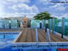 Hinata and a friend Madara go to swim in a pool; Hinata takes turns with fondling her companion’s genitals and making her buttocks available for him
