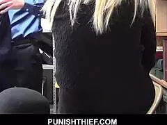 A blonde milf and her granddaughter steal from a store and fuck