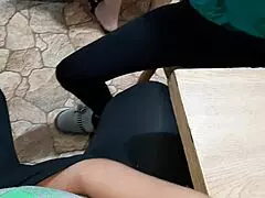 Stepson and stepdaughter have sex with each other while she prepares a meal