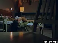 Beautiful woman enjoying a self-orgasm after she got wet from some serious nudity