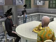 Fucking, cheating wife Chichi gets an anal lesson from Master Roshi in 3D hentai