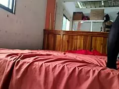 Lesbian homemade porn scene with step brother and wife stopped rudely by a visitor