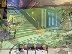 The L-words with comic presentation followed by animosity of a big-breasted anime knight during ebullition