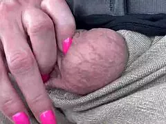 I play with balls fetish while he drivin on highway