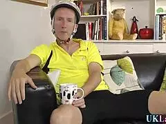 European mom's stylish outfit in heels and stockings