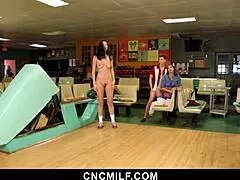 While bowling with her man, girlfriend catches him cheating on her with her grown-up step mother – cncmilf