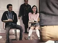 Erotic students who draw on their-mates while teaching themselves anal and cunnilingus after classes