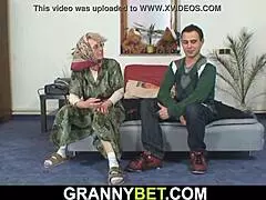 Lonely Old Granny Seduces Young Guy with Her Experienced Pussy in a Real Encounter