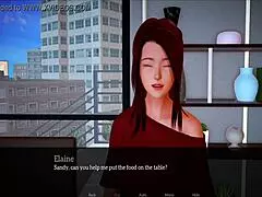 A comedic cartoon style story of a hot, experienced mother with a new family
