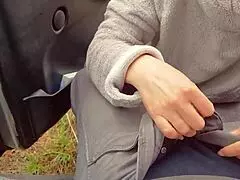 MILF performed a oral sex on a man at the highway