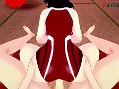 Momo Yaoyorozu and her splendid large mature tits in hardcore sex scene