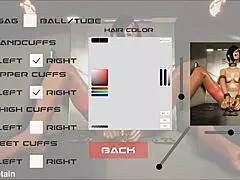 Having fun with metal bondage femdom game in 3D