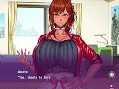 Erotic mini adventure game with a download featuring Japanese MILF and her beautiful large-breasted friend