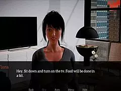 Cartoonish simple porn with a hot milf and her new husband and step daughters