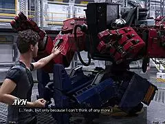 Space ship castaway teenager meets half human half robot girl in hentai video