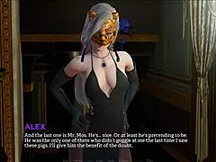 Naughty anime boobs scene of older mom that has big titty