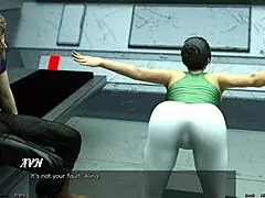 Endgame desperation or sexual allure of yoga? Curvaceous MILF in space 3D