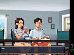 Made Jenny have an orgasm with her fingers and she wants a porn actor in SummertimeSaga ep 22