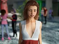 Mature beauty Sara gives a blowjob in a 3D animated porn video.