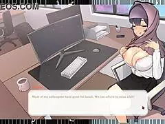 Beautiful anime MILF with perfect breasts in a hentai game.