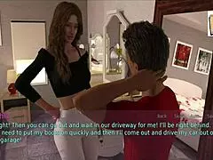 A wife and stepmother with big natural boobs in a hot game