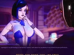 Big tits MILF gets a good blowjob in Subverse game