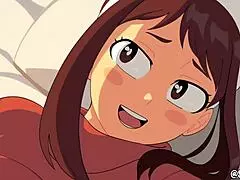 MILF with a big ass, anime style, hot scene with an elderly woman