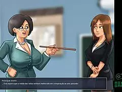 Helping out at school babes in SummertimeSaga episode 66
