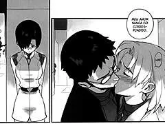 Lesbian alien and human couples in Evangelion parody