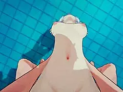 Gawr Gura's pool party gets wild with rough sex