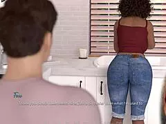 Interracial anime action with big tits